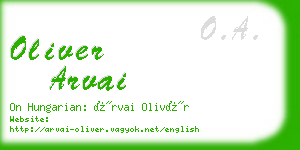 oliver arvai business card